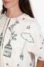 Dolce & Gabbana 2016 Runway White/Green Birdcage Jacquard Short Sleeve Dress Coat Size 36