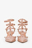 Valentino Beige Patent Leather Rockstud Cage Heels Size 35.5