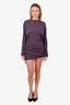 Christopher Esber Purple Lunda Draped Open Back Mini Dress Size 10