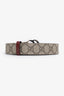 Gucci Red Leather GG Supreme Reversible Belt Size 85