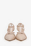 Pre-loved Chanel™ Beige Leather CC Ankle Strap Pumps Sandals Size 37.5