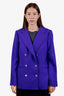Ralph Lauren Purple Label Purple Double Breasted Cashmere Blazer Size 12