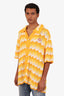 Casablanca Yellow Wavy Gradient Crochet SS Shirt Size XL Mens