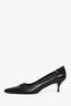 Prada Black Leather Buckle Detail Heels Size 38