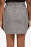 Brunello Cucinelli Grey Cotton Tweed Pleated Mini Skirt Size 2