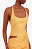 Jacquemus Orange Cutout Draped Halterneck Dress Size 38