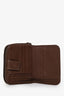 Prada Brown Leather Logo Embossed Compact Wallet