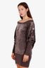 Moncler Grey Velour Mini Dress Size M