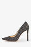 Jimmy Choo Blue Glitter Heels Size 38.5