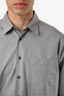 Prada 2023 Grey Cotton Buttoned Long Sleeve Shirt Size M Mens