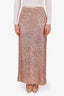 Tom Ford Rose Gold Sequin Midi Skirt Size 44