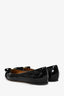 Salvatore Ferragamo Black Patent Leather Bow Detail 'Varina' Flats Size 8.5