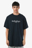 Balenciaga Navy Cotton Logo Embroidered T-Shirt Size XS Men's
