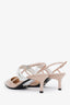 Prada Beige/White Leather Triangle Logo Slingback Heel Size 39