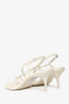 Alexander McQueen White Leather Strappy Kitten-Heeled Sandals Size 40