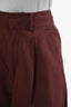 Pantalon barrel Apiece Apart en coton et lin bordeaux, taille 2