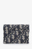 Christian Dior 2022 Navy Oblique Saddle Bloom Flap Card Holder