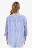 Erika Cavallini Blue Striped Sheer Cotton Button-Up Shirt Size 46