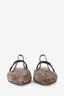 Brunello Cucinelli Taupe Suede Beaded Slingback Flats Size 37.5
