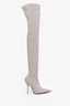 Balenciaga Cream Stretch Over-the-Knee Knife Boots Size 39