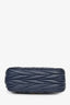 Miu Miu Navy Nappa Matelassé Ruched Crossbody Bag