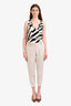 Brunello Cucinelli Light Beige Silk Blend Jogger Crop Trousers Size 6