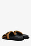 Fendi Brown Shearling FF Zucca Slides Size 36