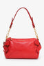 Miu Miu Red Leather Bow-Accented Shoulder Bag