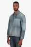Christian Dior Homme Blue Distressed Patchwork Denim Shacket Size 16 Men's