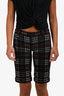 Burberry Blue Label Brown/Red Corduroy Shorts Size 36