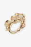 Christian Dior Gold Tone Ribbon Motif Brooch