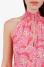 ALC Pink Silk High Neck Floral Mini Dress Size 0