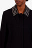 Burberry Brit Black Wool Studded Collar Coat Size 8