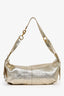 Christian Dior 2025 Gold Crinkle Calfskin D-Journey Medium Shoulder Bag