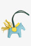 Hermès Blue/Yellow/Green Leather Rodeo PM Charm