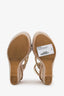 Stuart Weitzman Metallic Leather Lace Up Wedge Heeled Sandals Size 36