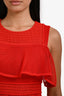Maje Red Mesh Lace Off Shoulder Mini Dress Size 1