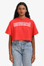 Ami Red Cotton Coeur Sacré Cropped T-shirt Size XS