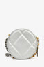 Pre-loved Chanel™ 2020-2021 Silver Lambskin 19 Round Crossbody Gold Hardware