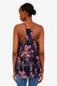Cami NYC Navy/Pink Floral Silk Lace Top Size L