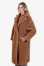 Max Mara Brown Wool Silk Teddy Maxi Coat Size XS