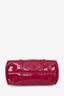 Burberry Fuchsia Embossed Patent Leather Top Handle with Strap