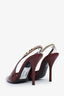 Gucci Red Patent Chain-Embellished Signoria Slingback Pumps Size 38
