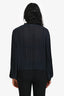 Frame Navy Pleated Long Sleeve Top Size XS