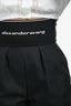 Alexander Wang Black/White Cotton Waistband Logo Shorts Size 0