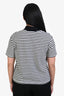 Xirena Black/White Cotton Striped Short Sleeve Polo Shirt Size M