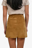 Isabel Marant Étoile Brown Calf Velvet Leather Button-Up Mini Skirt Size 34