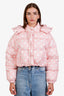 Miu Miu Pink Polka-dot Cropped Puffer Jacket Size 36