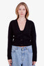 Saint Laurent Black Cashmere Sequin Logo Cardigan Size XS