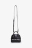 Balenciaga Black Croc Embossed Ville Mini Top Handle Bag With Strap